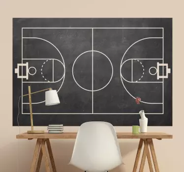Krijtbord sticker basketbalveld - TenStickers