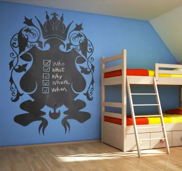 Krijtbord sticker elegant kroon ontwerp - TenStickers