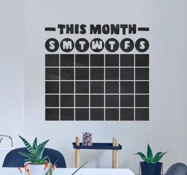 Krijtbord sticker kalender maand - TenStickers
