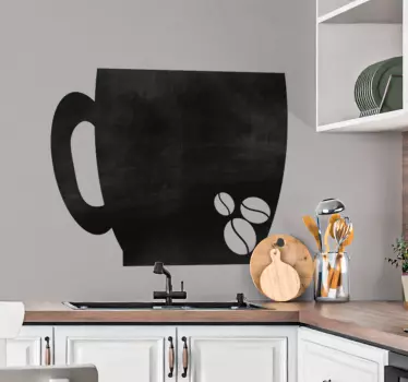 Krijtbord sticker koffiemok silhouet - TenStickers