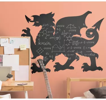 Krijtbord sticker silhouet van de welsh draak - TenStickers