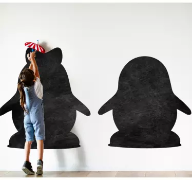 Krijtbord sticker speelse pinguïn figuren - TenStickers