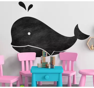 Krijtbord sticker walvis silhouet ontwerp - TenStickers