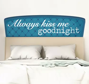 Kus me altijd welterusten sticker bed hoofdeinde - TenStickers