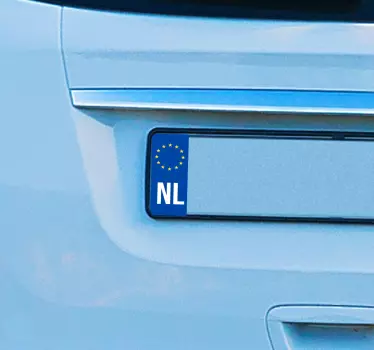 Blauw kentekenplaat sticker land - TenStickers