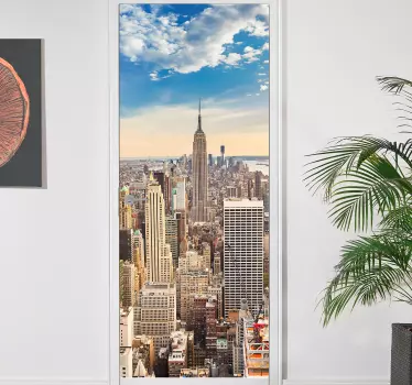 Deursticker wolkenkrabber New York - TenStickers
