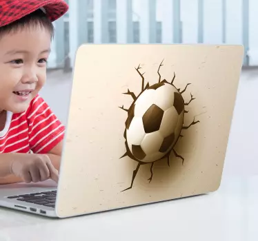 Stickers voor laptop 3d voetbal - TenStickers