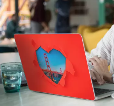 Stickers voor laptop Golden Gate brug - TenStickers