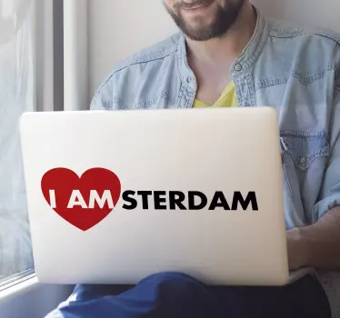 Muurstickers tekst I am Amsterdam - TenStickers