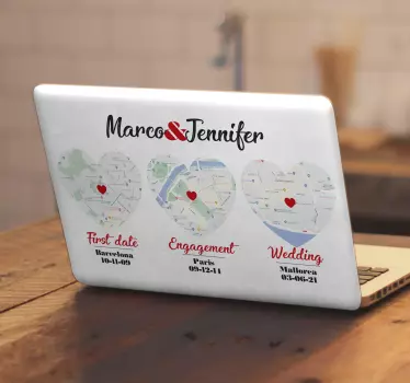 Laptopsticker speciale momenten locaties - TenStickers
