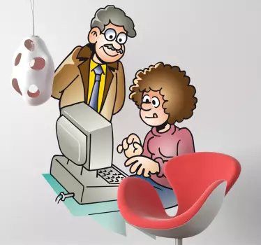 Leraar computer les sticker - TenStickers