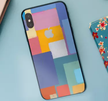 Levendige kleurblokken iPhone sticker - TenStickers