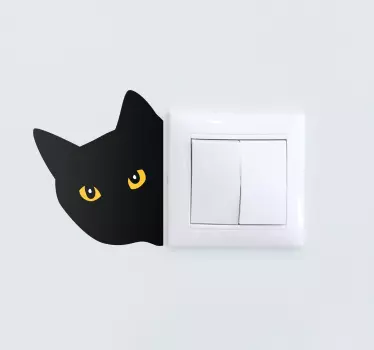 Spiekende kat licht schakelaar sticker - TenStickers