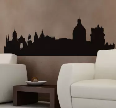 Lissabon Skyline Muursticker - TenStickers