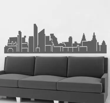 Liverpool Skyline Muurticker - TenStickers