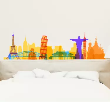 Locatie sticker beroemde stadsbezienswaardigheid - TenStickers