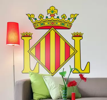 Locatie sticker gestileerd kroonembleem - TenStickers