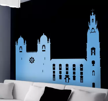 Locatie sticker historische gebouw silhouet - TenStickers