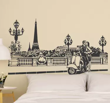 Locatie sticker parijse romantische scène - TenStickers