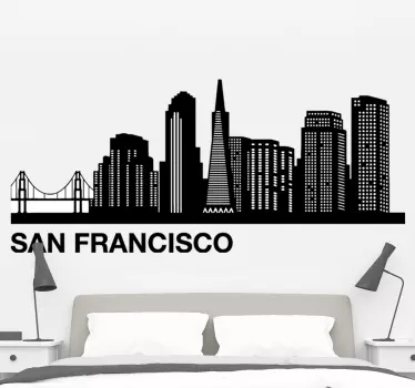 Locatie sticker san francisco skyline uitzicht - TenStickers