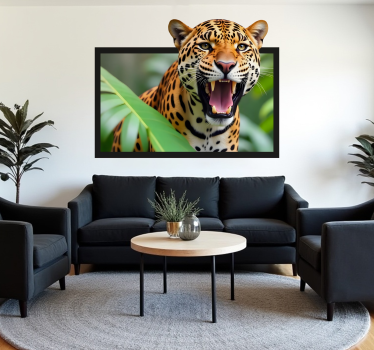 Luipaard in een frame sticker met visuele effecten - TenStickers