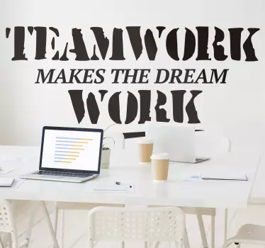 Tekst sticker kantoor quote teamwork - TenStickers