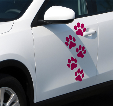 Autosticker set met monokleurige pootafdrukken - TenStickers