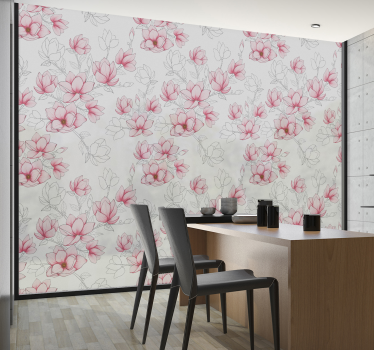 Magnolia bloemen zelfklevende raamsticker - TenStickers