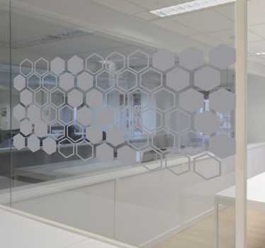 Raamsticker geometrisch zeshoeken patroon mat - TenStickers