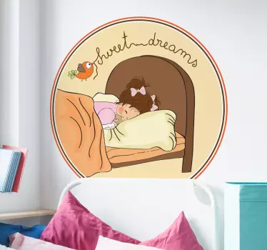 Meisje sweet dreams hoofdeinde sticker - TenStickers