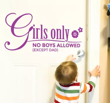 Deursticker girls only meisjeskamer - TenStickers