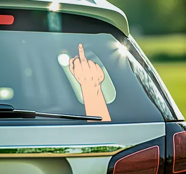 Middelvinger autoraamsticker - TenStickers