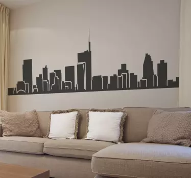 Milaan Skyline Muursticker - TenStickers