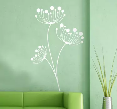Moderne paardenbloem bloemen muursticker - TenStickers
