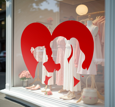 Moederhart silhouet etalage sticker - TenStickers