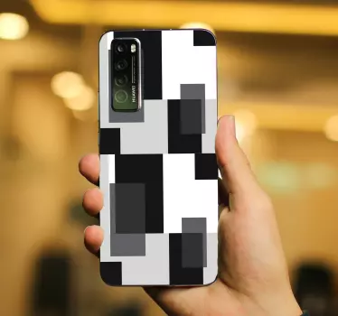 Grijs geometriepatroon huawei sticker - TenStickers
