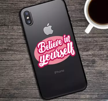 Motiverende tekst iPhone sticker - TenStickers
