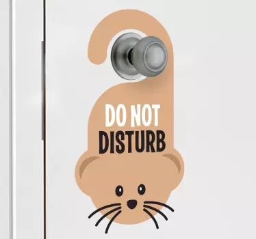 Deursticker muis niet storen - TenStickers