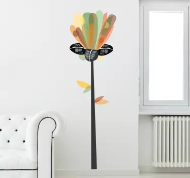 Muursticker abstracte verticalen bloem - TenStickers