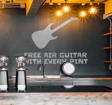 Muursticker Air Guitar with every Pint - TenStickers