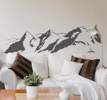 Muursticker woonkamer Bergen Zwitserland - TenStickers