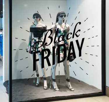 Black Friday sticker etalage met strepen - TenStickers