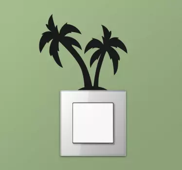 Muurstickers bloemen palmboom stopcontact sticker - TenStickers