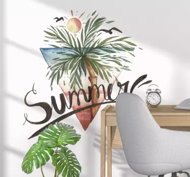 Muurstickers bloemen zomer palmboom - TenStickers