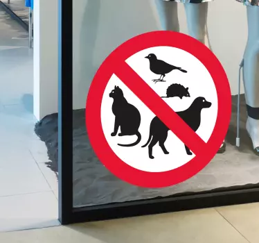 Muursticker bord geen dieren toegestaan - TenStickers