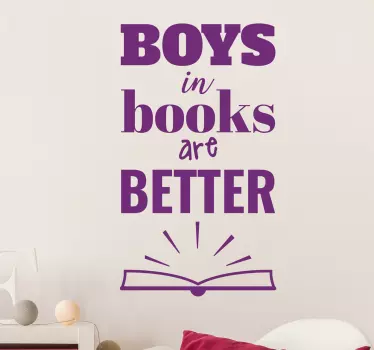 Muursticker boys in books - TenStickers