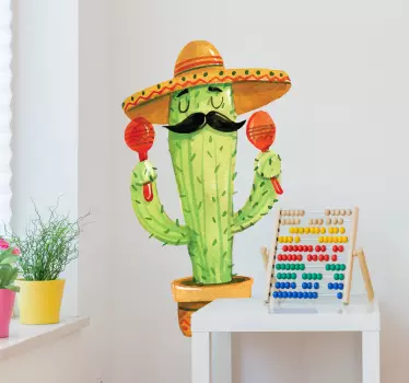 Muursticker cactus Mexicaans - TenStickers