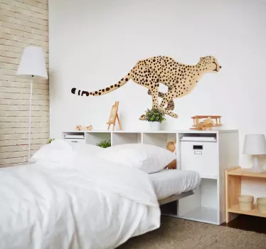 Rennende cheetah muursticker - TenStickers