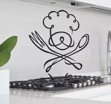 Muursticker keuken chef - TenStickers