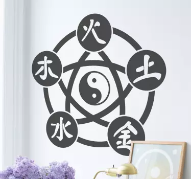 Muursticker Chinese elementen - TenStickers